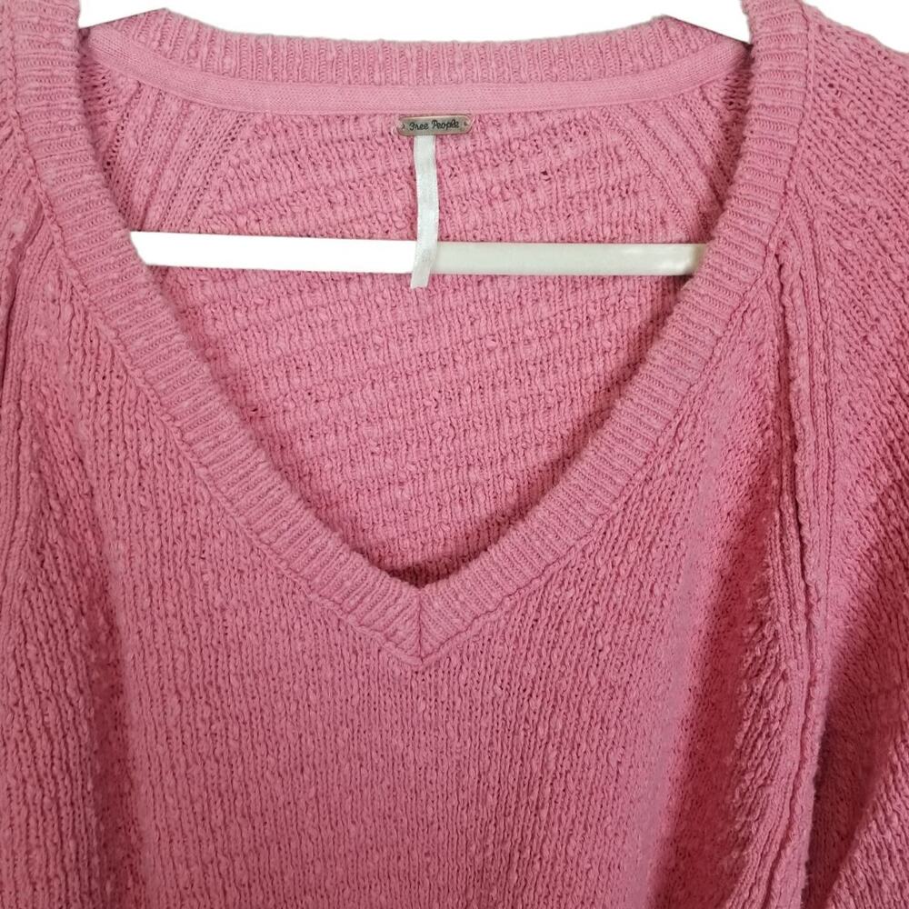 Free People Womens West Coast Pullover V-Neck Sweater XS Oversized Slouchy Boho - Picture 3 of 9